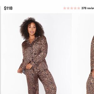 Show Me Your MuMu Leopard-Print Pajama Set in Brown and Black
